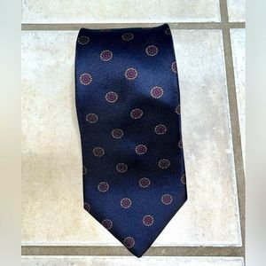 YVES SAINT LAURENT Vintage VTG 1970s Medallion Tie blue yellow